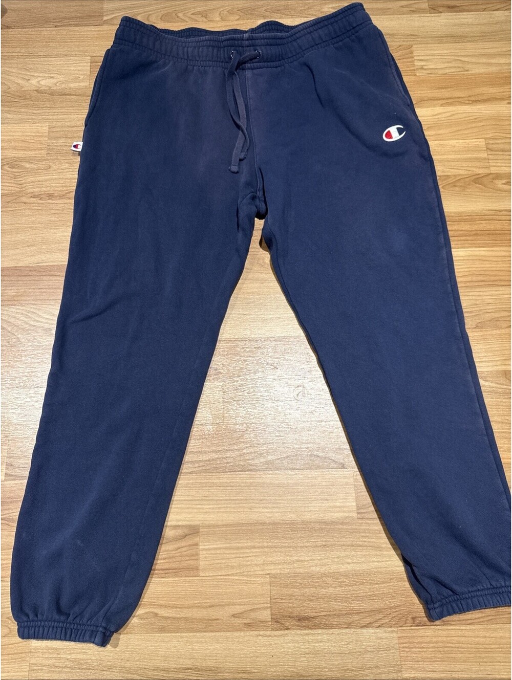 Champion Men’s XL Navy Fleece Sweatpants Joggers Faded Distressed